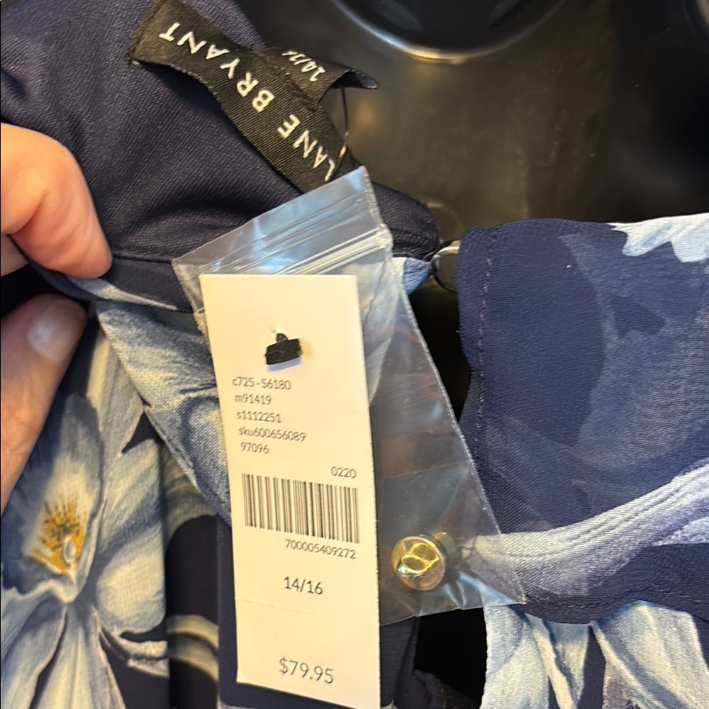 Lane Bryant Blue and White Floral Sundress - Picture 3 of 13